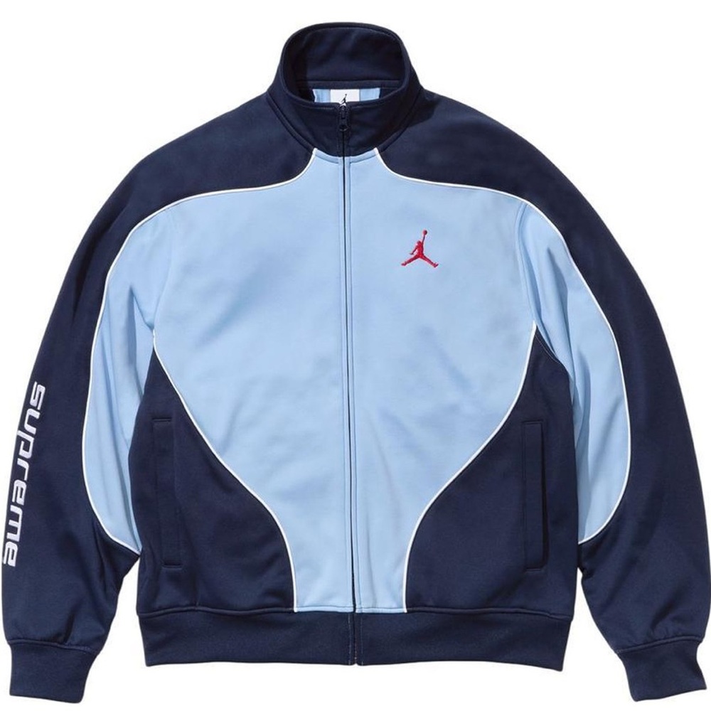 Supreme Jordan Tricot Track Jacket Light Blue Size: L Tall